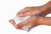 It is a good idea to keep with you hand liquid disinfectant. Pour in your hands and disinfect them.
